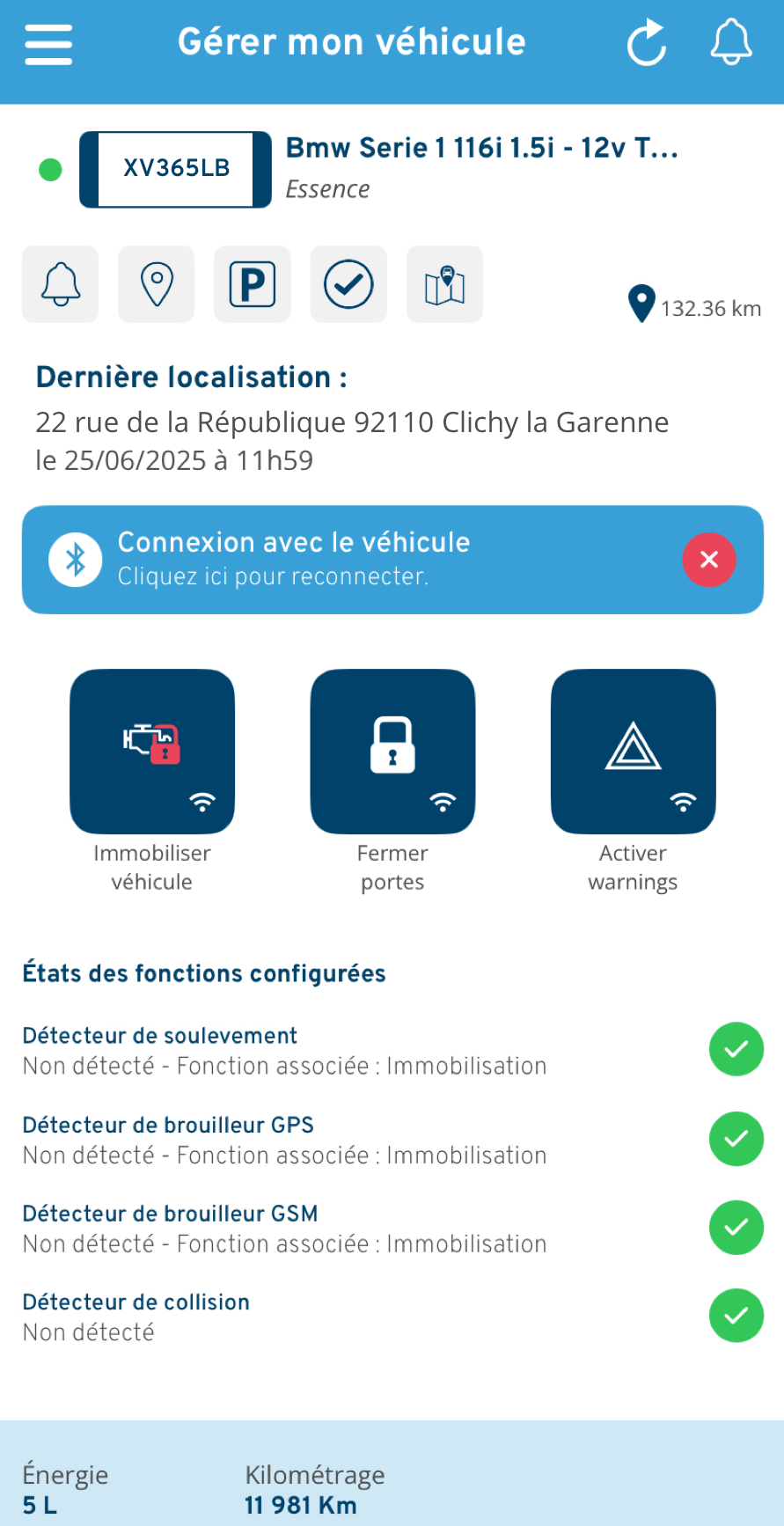 Visuel de Carmoove Connect sur un smartphone